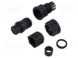 Plug; Connector: circular; size B; female; PIN: 12; bayonet; 2A; IP67