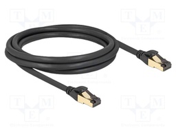 Patch cord; S/FTP; Cat: 7; RJ45 plug,both sides; 2m; TPE; black
