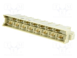 Socket; DIN 41612; type H; male; PIN: 15; 6.3mm connectors; 15A