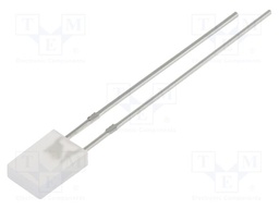 LED; red; rectangular; 2x5x7mm; 150÷220mcd; 100°; Front: flat; 30mA