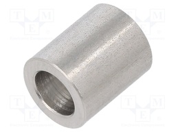 Spacer sleeve; 6.2mm; cylindrical; stainless steel; Øint: 10mm