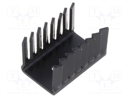 Heatsink: extruded; U; black; L: 38mm; W: 27mm; H: 22mm; 9.9K/W