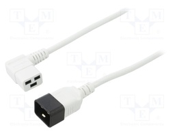 Cable; 3x1.5mm2; IEC C19 female angled,IEC C20 male; PVC; 1m
