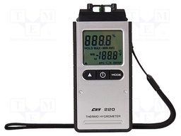 Thermo-hygrometer; LCD,with a backlit; Sampling: 1x/s; -20÷60°C