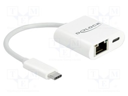 USB to Ethernet adapter; RJ45 socket,USB C socket,USB C plug