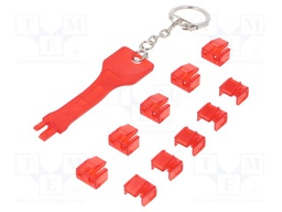 Plug; protection cap; Colour: red; push-in; male