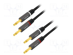 Cable; banana 4mm plug,both sides; 5m; Plating: gold-plated