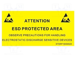Information board; ESD; 300x150mm; black,yellow; Language: EN
