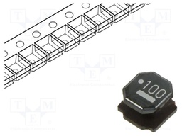 Inductor: wire; SMD; 10uH; Ioper: 2.4A; R: 46mΩ; ±20%; NRS; 6x6mm