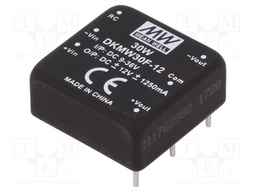 Converter: DC/DC; 30W; Uin: 9÷36V; Uout: 12VDC; Uout2: -12VDC; 1"x1"