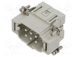 Connector: HDC; contact insert; male; CSE; PIN: 6; 6+PE; size 44.27