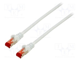 Patch cord; S/FTP; 6; stranded; Cu; LSZH; white; 10m; halogen free