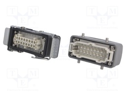 Connector: HDC; male + female; S-E; PIN: 16; 16+PE; size 16B; metal