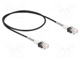 Patch cord; U/UTP; Cat: 6a; RJ45 plug,both sides; 0.5m; LSZH; black