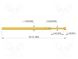 Test needle; Spring compression: 4.3mm; 6.35mm; CuBe; gold-plated