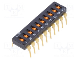 Switch: DIP-SWITCH; Poles number: 10; ON-OFF; 0.025A/24VDC; Pos: 2