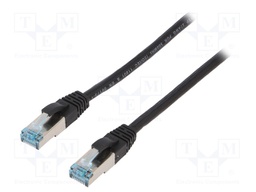 Patch cord; S/FTP; 6a; stranded; Cu; PUR; black; 2m; halogen free