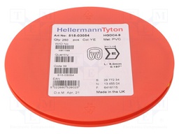 Markers for cables and wires; Label symbol: E; 4÷9mm; PVC; yellow