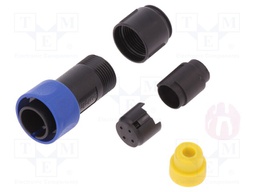 Connector: circular; plug; male; PIN: 4; w/o contacts; for cable