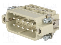 Connector: HAN; male; Han A; PIN: 10; 10+PE; size 10A; 16A; 250V; 1mΩ