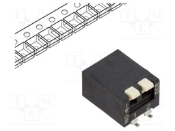 Switch: DIP-SWITCH; Poles number: 2; OFF-ON; 25mA/24VDC; Pos: 2/2