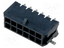 Socket; wire-board; male; Micro-Fit 3.0; 3mm; PIN: 12; SMT; on PCBs