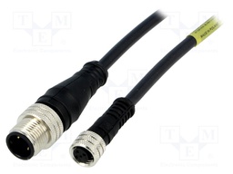 Cable: for sensors/automation; M12-M8; PIN: 3; 0.6m; 483030E02M006