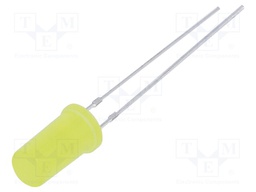 LED; 4.8mm; yellow; 500÷750mcd; 180°; 20mA; 1.8÷2.6V; Front: flat