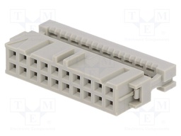 Plug; IDC; female; PIN: 20; for ribbon cable; 1.27mm; Layout: 2x10