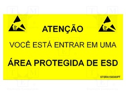 Information board; ESD,self-adhesive; 300x150mm; black,yellow