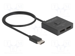 Switch; DisplayPort 1.4,bidirectional; 0.5m; plastic; black