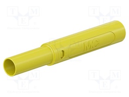 Connector: 4mm banana; plug; 32A; 1kV; yellow; insulated; 2.5mm2