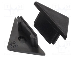 Cap for LED profiles; black; ABS; Application: TRIO10