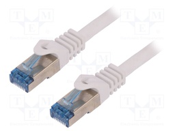 Patch cord; S/FTP; 6a; stranded; Cu; LSZH; white; 1m; 26AWG