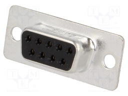D-Sub; PIN: 9; plug; female; soldering; for cable; gold flash; 250V