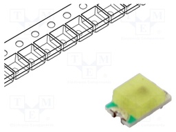 LED; yellow; blinking; 100mcd; 120°; 3÷5V; 20mA; 2x1.25x0.8mm; 0805