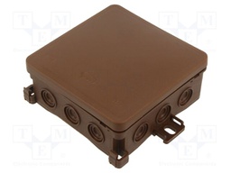 Enclosure: junction box; X: 100mm; Y: 40mm; Z: 100mm; IP54; brown