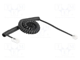 Cable: telephone; coiled; RJ11 plug,RJ45 plug; black; 32AWG