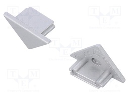Cap for LED profiles; grey; ABS; Application: TRIO10
