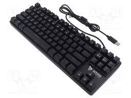 Keyboard; black,blue; USB A; wired,US layout; 1.8m