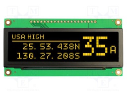 Display: OLED; matrix; 256x64; Dim: 89.2x44x6mm; 1x20; -40÷85°C