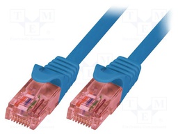 Patch cord; U/UTP; 6; stranded; Cu; LSZH; blue; 5m; 26AWG