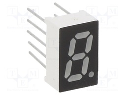 Display: LED; 7-segment; 8mm; 0.32"; No.char: 1; blue; 50mcd; anode