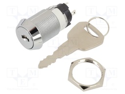 Keylock Switch, On-None-On, SPDT, CK Series, 2 Position, Solder, 3 A