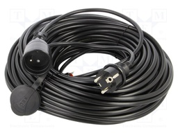Extension lead; Sockets: 1; PVC; black; 3x1,5mm2; 40m; 16A; STANDARD