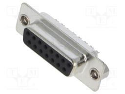 D-Sub; PIN: 15; plug; female; stamped and formed contacts; black