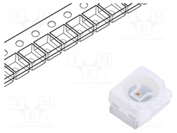 LED; SMD; 3528,PLCC2; yellow; 1.8(typ)lm; 500÷980mcd; 120°; 20mA