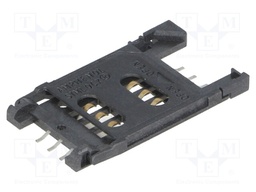 Connector: for cards; SIM; with hinged holder; SMT; PIN: 6; 2.5mm