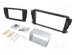 Radio mounting frame; Seat; 2 DIN; black gloss