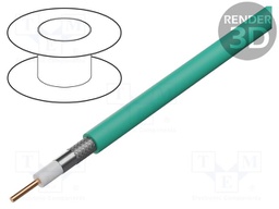 Wire: coaxial; RG6/U; 1x18AWG; wire; Cu; LSZH; turquoise; 500m